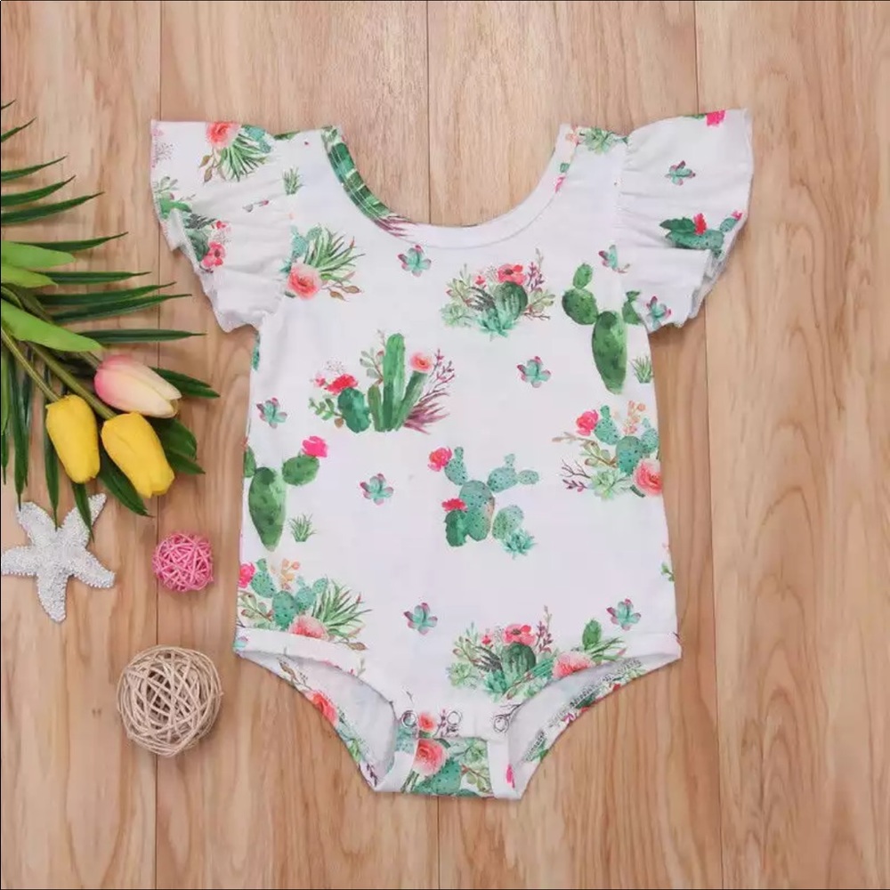 Watercolor Cactus Romper 🌵